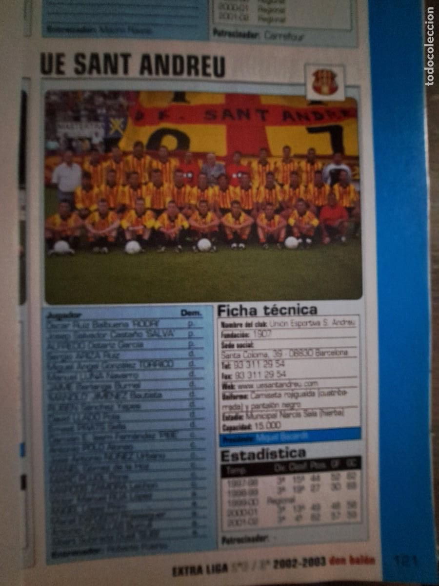 Coleccionismo deportivo: Foto plantilla y jugadores Don Bal&oacute;n 2002-03. UE Sant Andreu