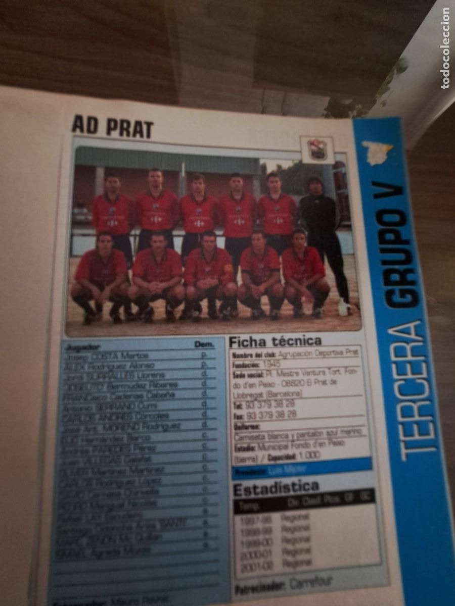 Coleccionismo deportivo: Foto plantilla y jugadores Don Bal&oacute;n 2002-03. AD Prat