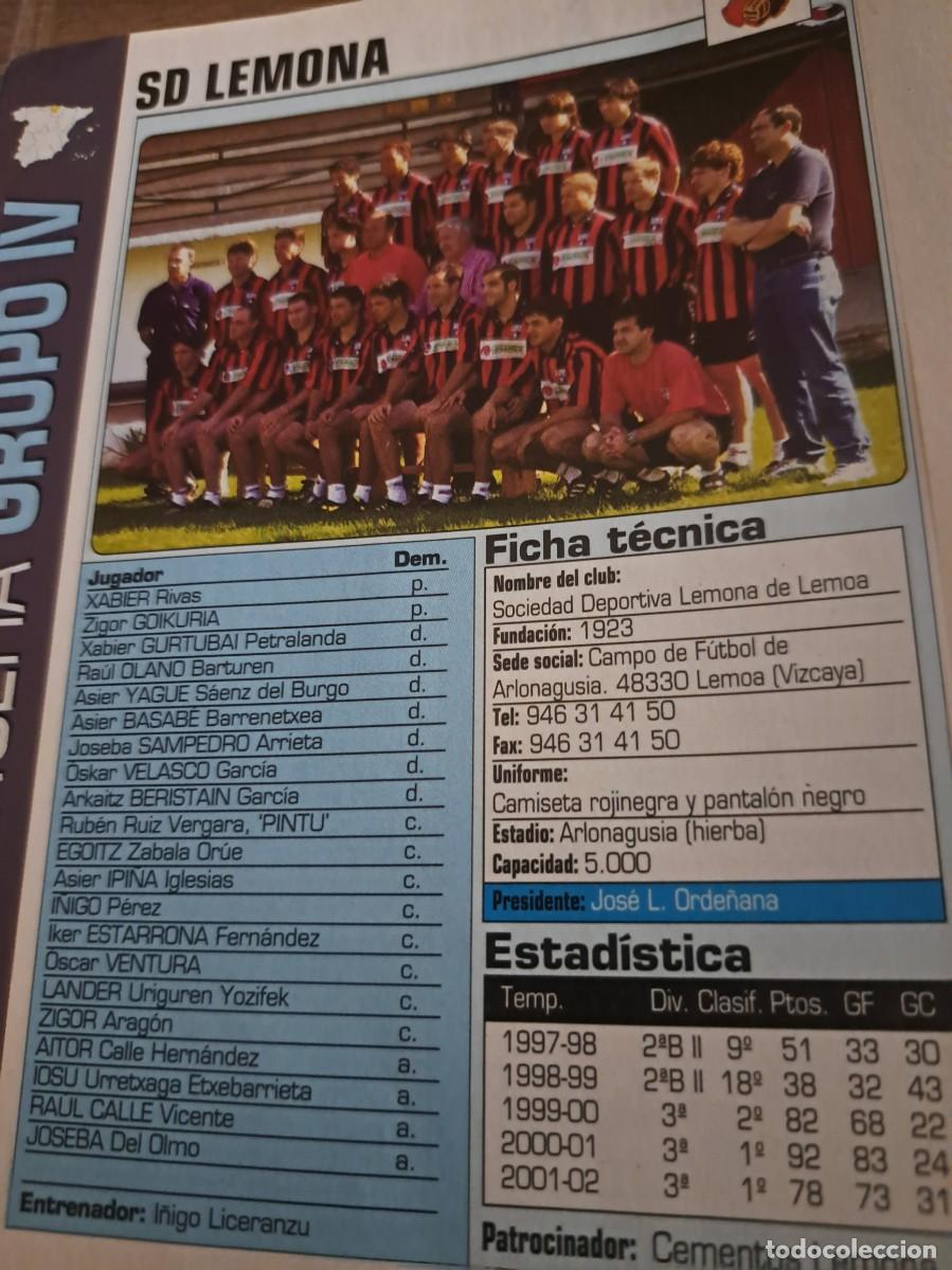 Coleccionismo deportivo: Foto plantilla y jugadores Don Bal&oacute;n 2002-03. SD Lemona