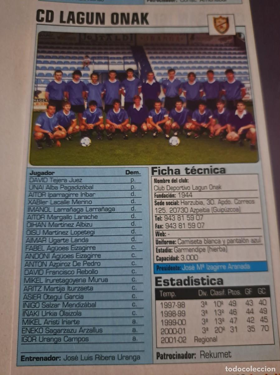 Coleccionismo deportivo: Foto plantilla y jugadores Don Bal&oacute;n 2002-03. CD Lagun Onak