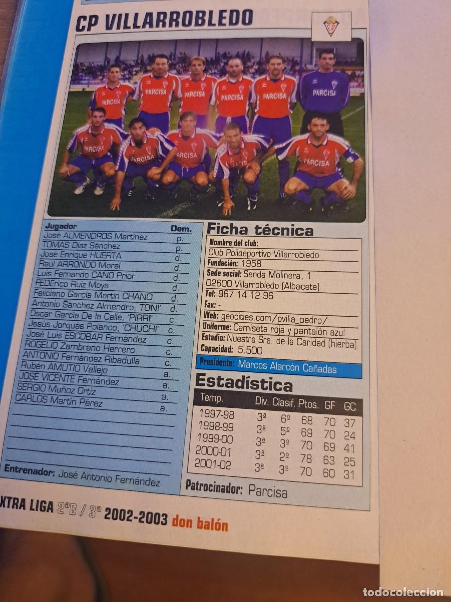 Coleccionismo deportivo: Foto plantilla y jugadores Don Bal&oacute;n 2002-03. CP Villarrobledo