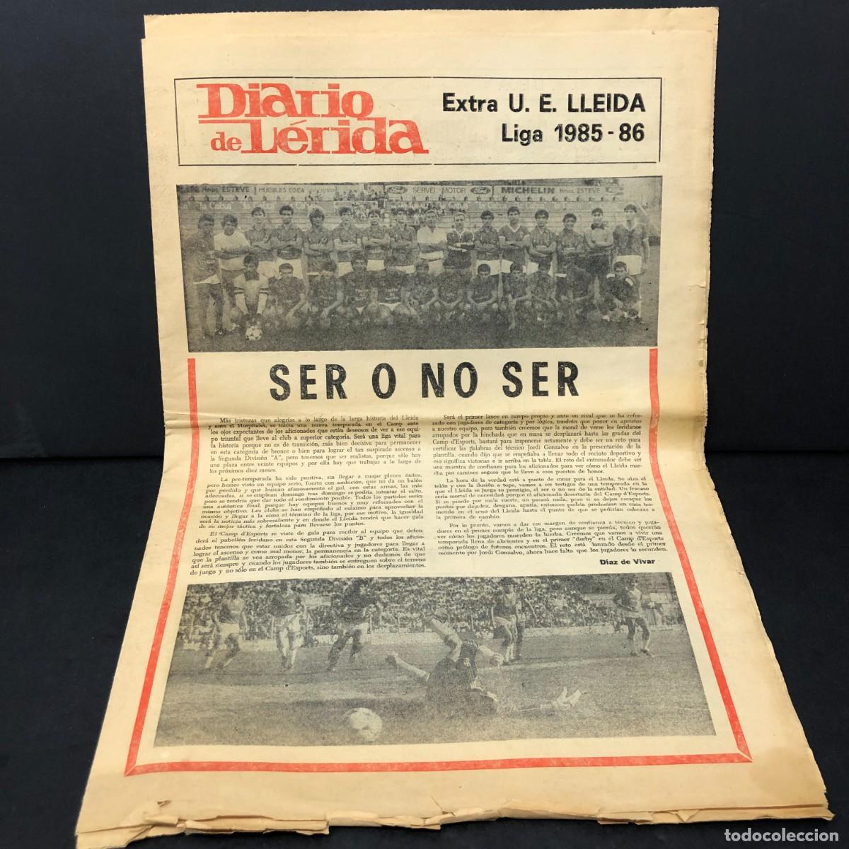 Sports collectibles: DIARIO DE L&Eacute;RIDA - EXTRA UNI&Oacute; ESPORTIVA LLEIDA - U.E. LLEIDA -LIGA 1985-86 / 876