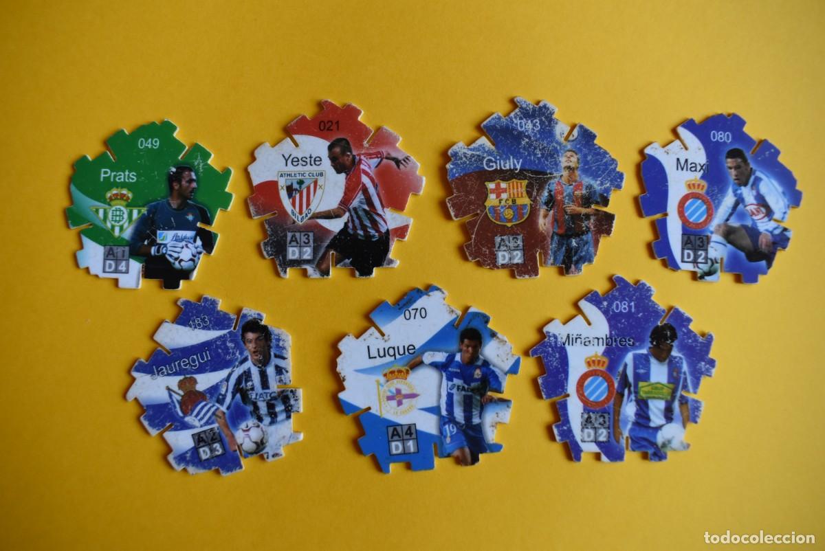 Coleccionismo deportivo: Lote de 7 tazos. Jugadores de La Liga 2004 2005. 04 05. Tazo Triks. Grefusa. Usados