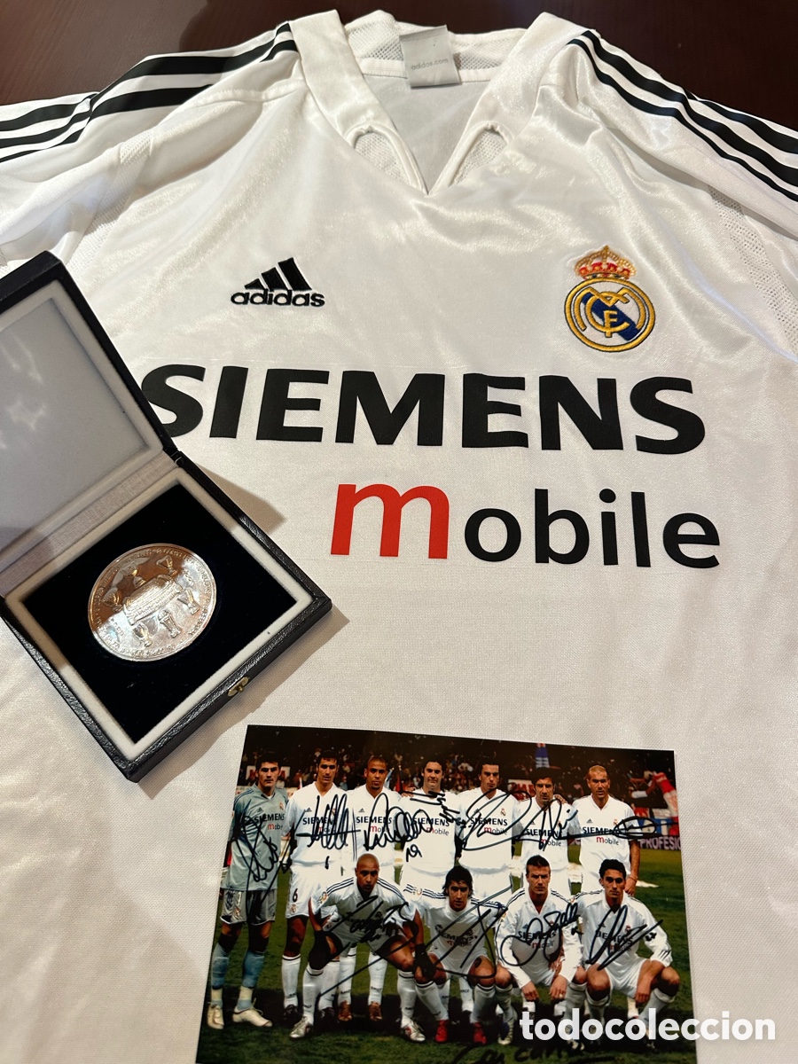 Coleccionismo deportivo: Camiseta + moneda de plata+foto firmada gal&aacute;cticos - Foto 3
