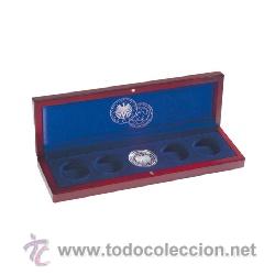 Material numism&aacute;tico: Estuche madera para monedas. Leuchtturm. 5 compartimentos (32 mm.) - Foto 1