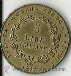 Material numism&aacute;tico: Moneda 5 liras italiana 1848 - Foto 2