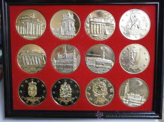 Material numism&aacute;tico: CUADRO DE MEDALLAS  CONMEMORATIVAS  DE EUROPA - Foto 1