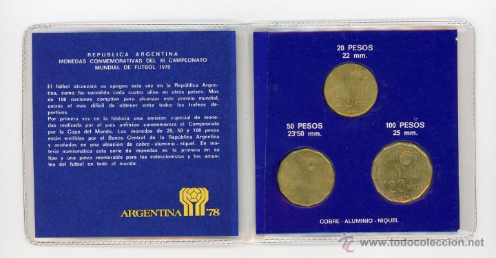 Material numism&aacute;tico: ARGENTINA 78, ESTUCHE CON TRES MONEDAS, - Foto 1