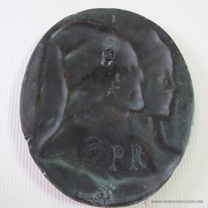Material numism&aacute;tico: PLACA DE BRONCE DE DANTE E BEATRICE - Foto 2