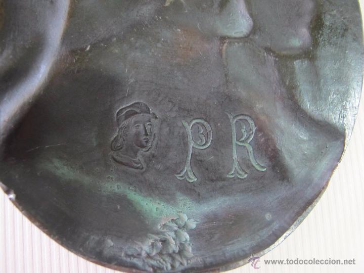 Material numism&aacute;tico: PLACA DE BRONCE DE DANTE E BEATRICE - Foto 3