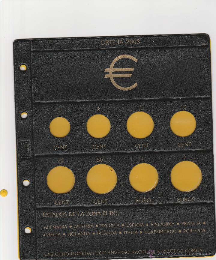 Material numism&aacute;tico: HOJA BEUMER PARA EUROS GRECIA 2003 A ESTRENAR - Foto 1