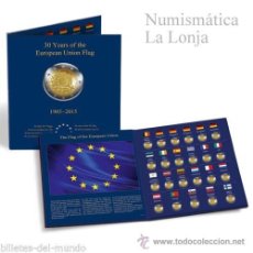 Material numismático: LEUCHTTURM ÁLBUM PRESSO PARA MONEDAS 2 EUROS CONMEMORATIVAS 30º ANIVERSARIO BANDERA EUROPEA. Lote 323034353