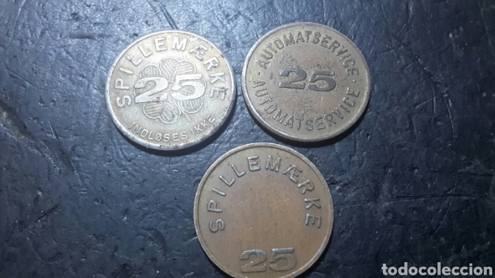 Material numism&aacute;tico: Lote 3 fichas token distintas - Foto 1