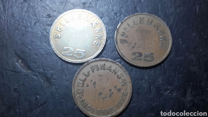 Material numism&aacute;tico: Lote 3 fichas token distintas - Foto 2