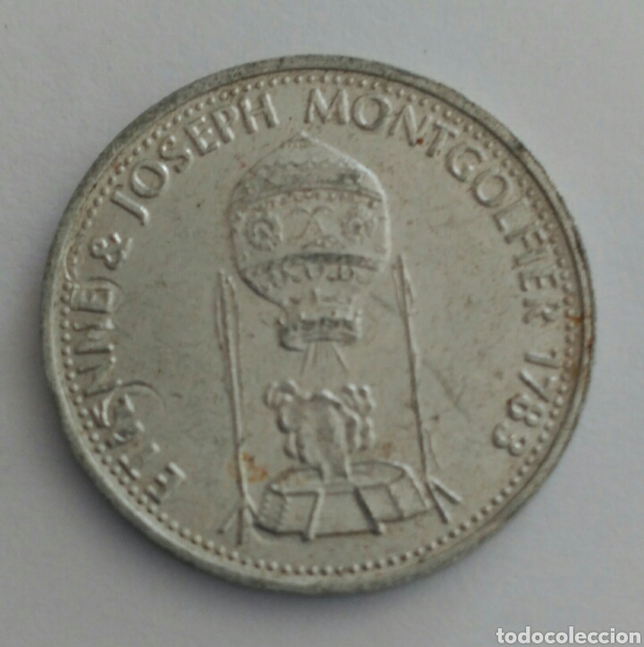 Material numism&aacute;tico: FICHA TOKEN DE LA SHELL ETIENNE JOSEP MONTGOLFIER - Foto 2