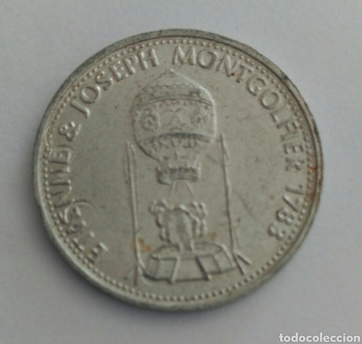 Material numism&aacute;tico: FICHA TOKEN DE LA SHELL ETIENNE JOSEP MONTGOLFIER - Foto 4
