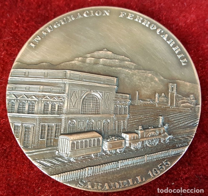 Material numism&aacute;tico: MEDALLA EN BRONCE. CONVERSI&Oacute;N EN LINEA SUBTERR&Aacute;NEA SABADELL. PUJOL. 1973. - Foto 2