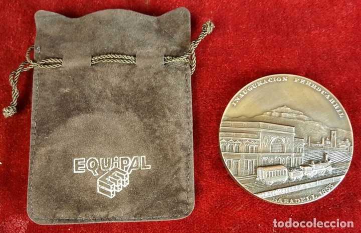 Material numism&aacute;tico: MEDALLA EN BRONCE. CONVERSI&Oacute;N EN LINEA SUBTERR&Aacute;NEA SABADELL. PUJOL. 1973. - Foto 3