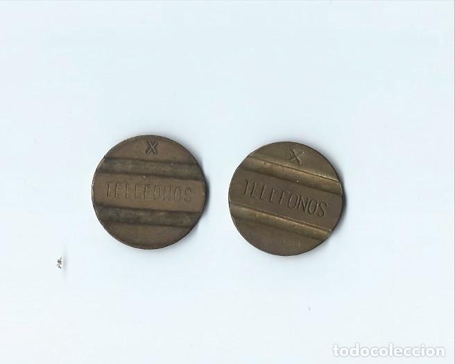 Material numism&aacute;tico: Dos fichas de tel&eacute;fonos - Foto 1