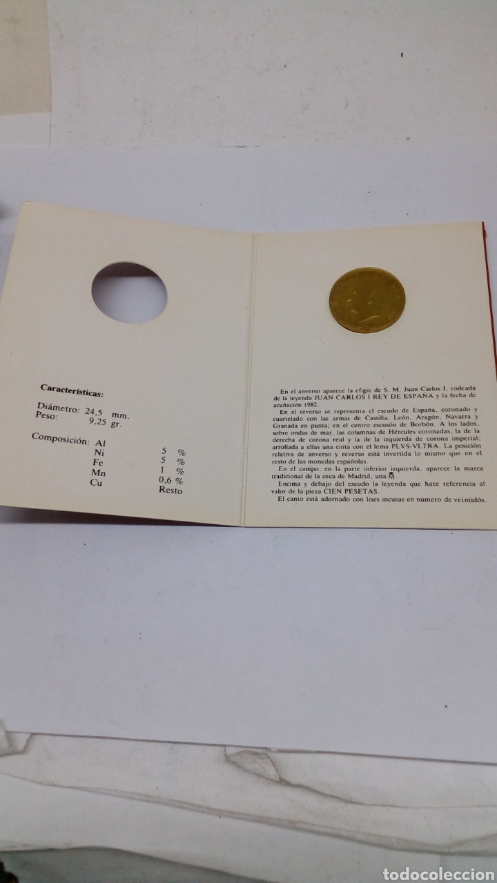 Material numism&aacute;tico: Moneda de 100 pesetas numism&aacute;tica prueba 1982 - Foto 2