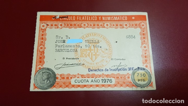 Material numism&aacute;tico: CARNET CIRCULO FILATELICO Y NUMISMATICO - 1976 - Foto 1