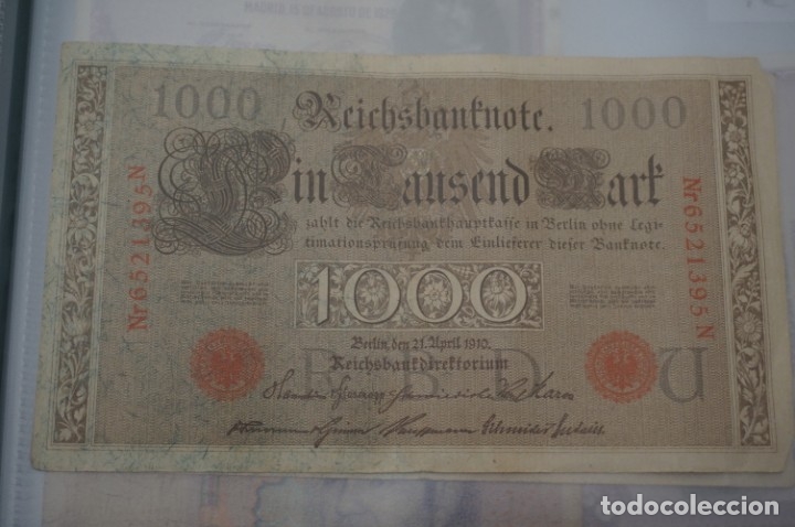 Material numism&aacute;tico: billete reichsbant&acute;note 1000 berlin 1910 - Foto 1