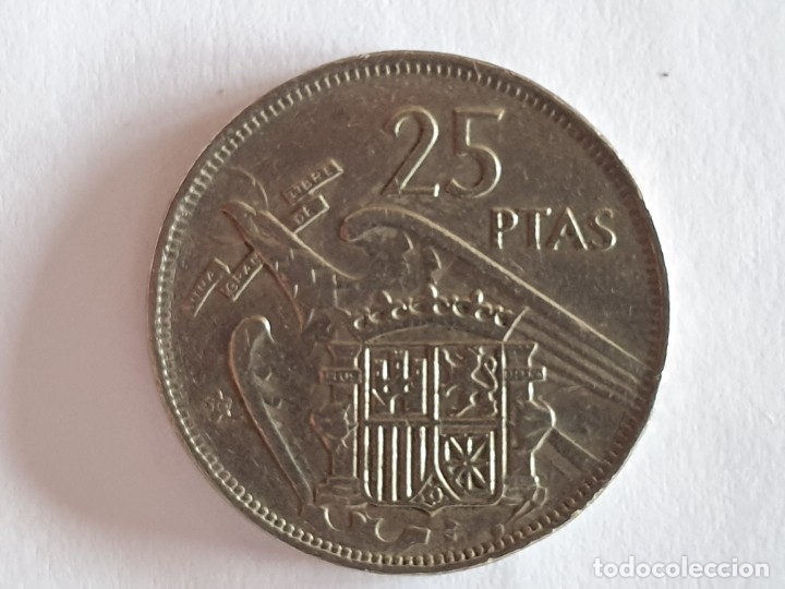 Material numism&aacute;tico: Moneda 25 pesetas 1957 - *70 - MBC/VF - Foto 1