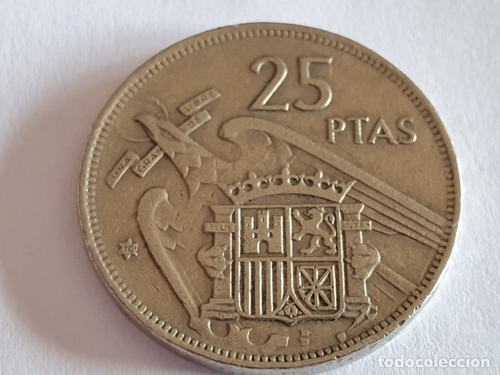 Material numism&aacute;tico: Moneda 25 pesetas 1957 - *70 - MBC/VF - Foto 4