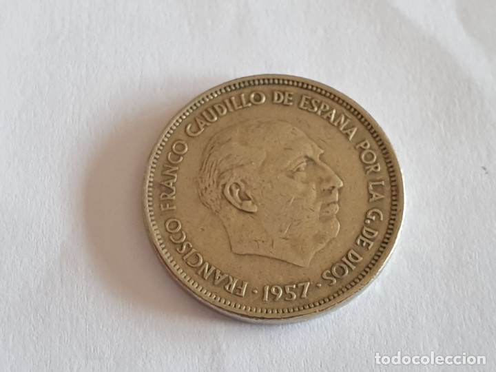 Material numism&aacute;tico: Moneda 25 pesetas 1957 - *70 - MBC/VF - Foto 5