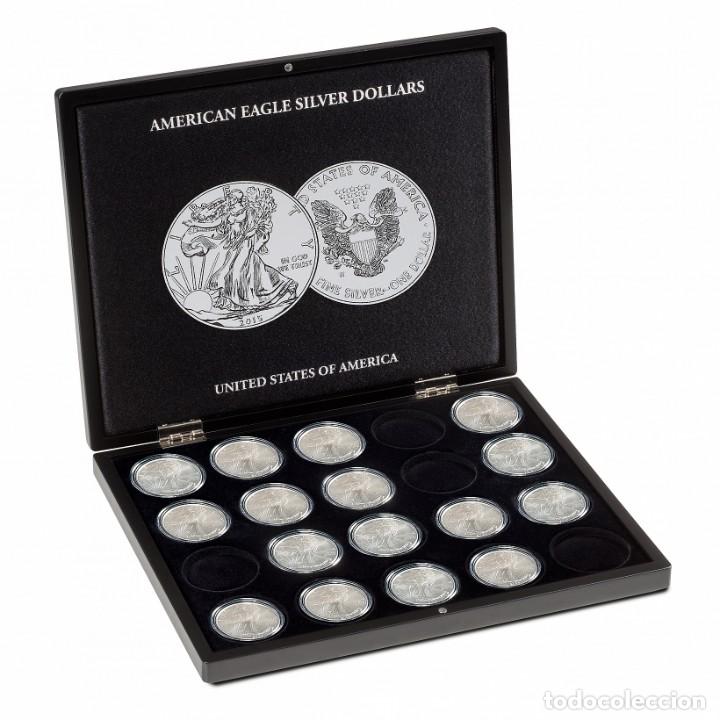 Material numism&aacute;tico: ESTUCHE PARA 20 MONEDAS DE PLATA AMERICAN EAGLE EN C&Aacute;PSULAS, NEGRO - Foto 1