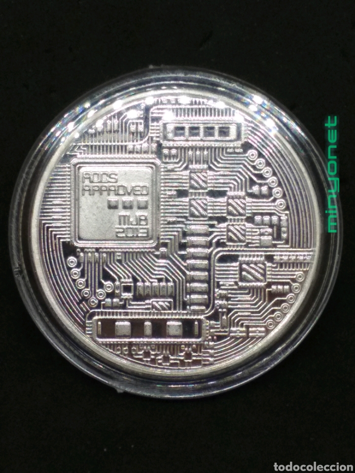 Material numism&aacute;tico: Moneda Bitcoin color plateado - Foto 2