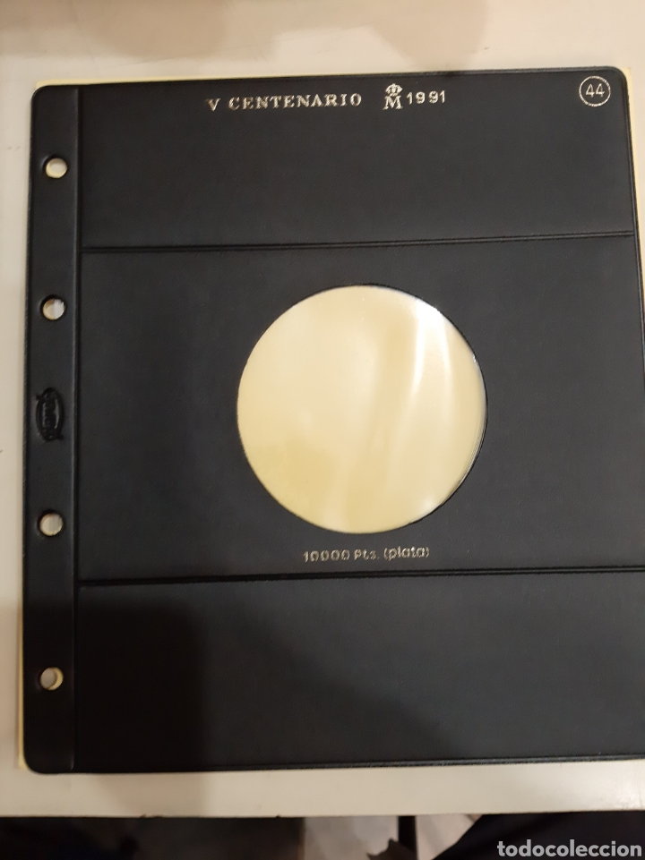Material numism&aacute;tico: 1991 V CENTENARIO 10000 PESETAS HOJA MONEDAS PARDO - Foto 1