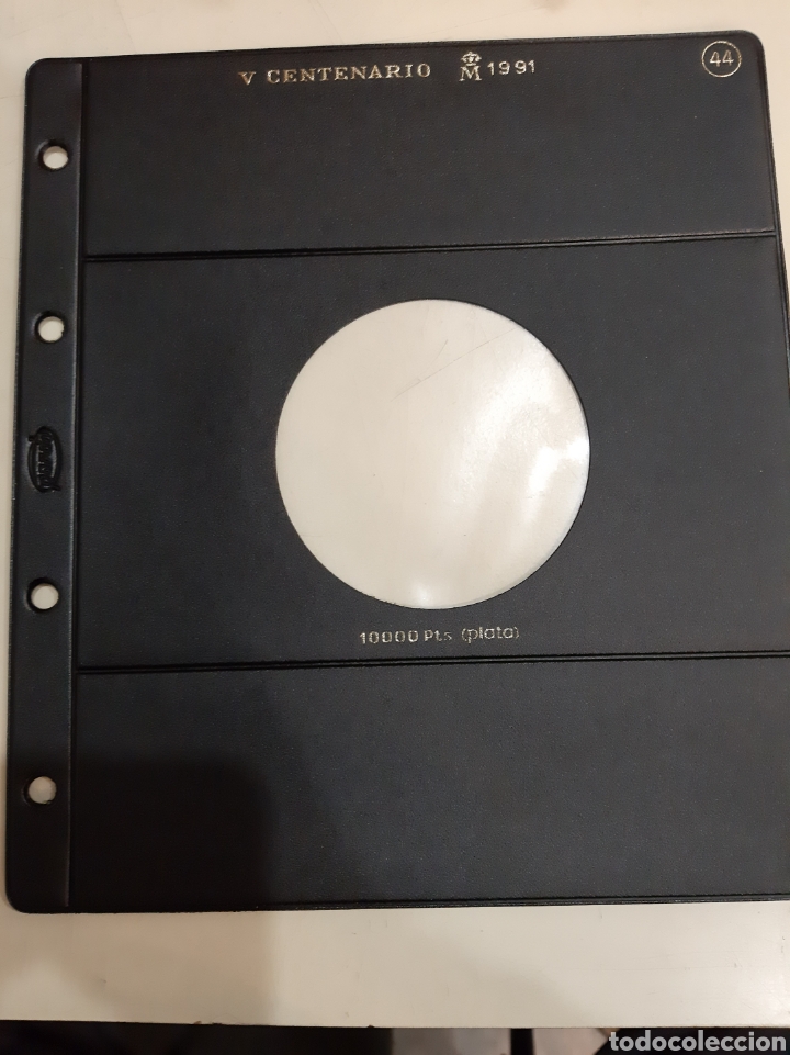 Material numism&aacute;tico: PARDI HOJA MONEDAS V CENTENARIO 1991 numerada 44 - Foto 1