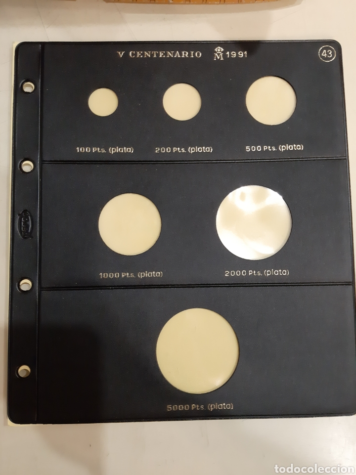 Material numism&aacute;tico: 1991 V CENTENARIO MONEDAS PLATA NUMERADA 43 - Foto 1