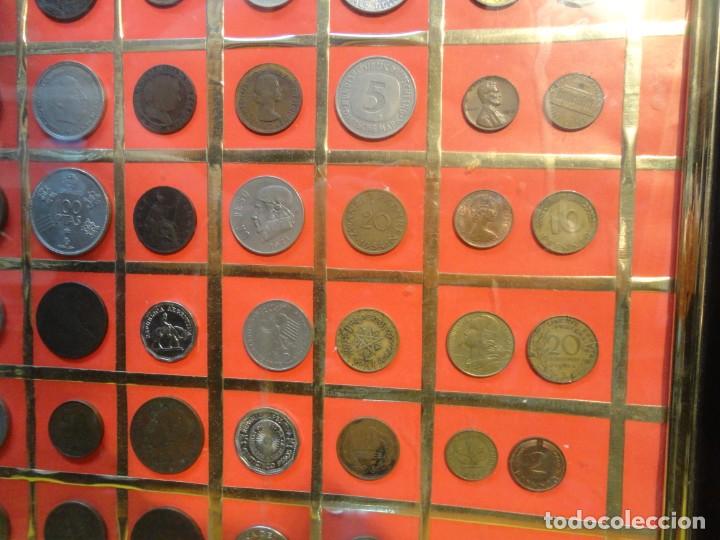 Material numism&aacute;tico: CUADRO COLECCION 54 MONEDAS 48x39 - Foto 6