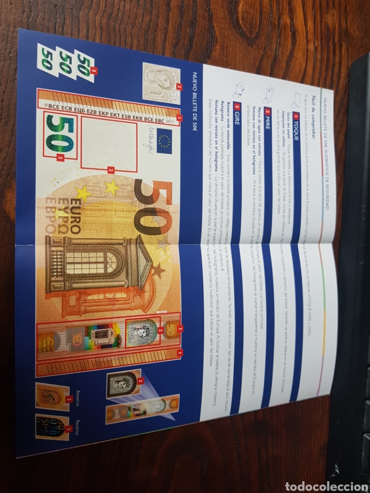 Material numism&aacute;tico: FOLLETO DISPLAY NUEVO BILLETE DE 50 &euro; - Foto 2