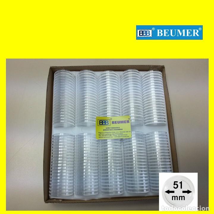 Material numism&aacute;tico: 100 CAPSULAS para monedas.Di&aacute;metro 51mm. - Foto 1