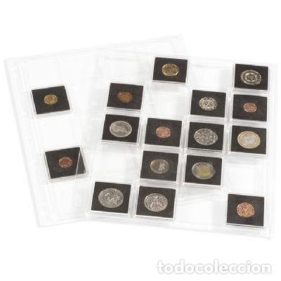 Material numism&aacute;tico: Hojas ENCAP transparentes para 20 c&aacute;psulas de monedas QUADRUM - Foto 1