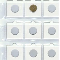 Material numismático: 50 HOJAS NUMIS 21X23CM. PARA 9 CARTONES DE MONEDAS.