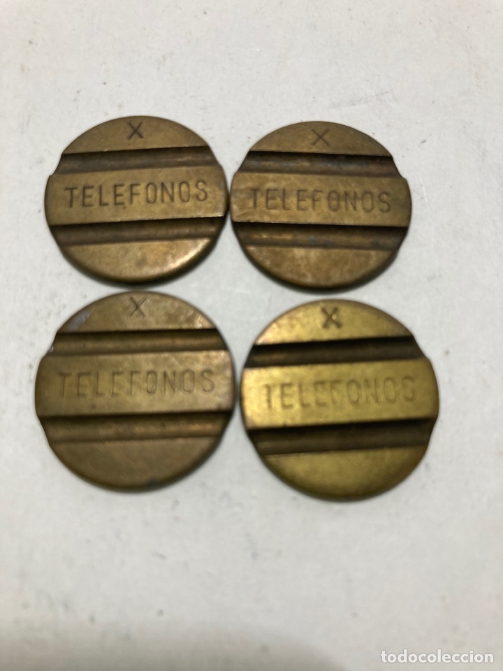 Material numism&aacute;tico: 4 Monedas fichas de telef&oacute;nica X - Foto 3