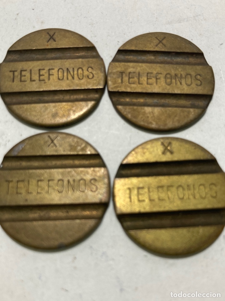 Material numism&aacute;tico: 4 Monedas fichas de telef&oacute;nica X - Foto 1