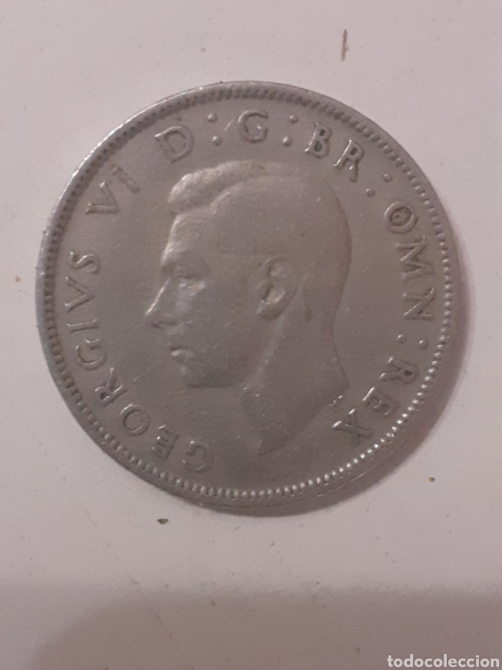 Material numism&aacute;tico: Moneda de 2 shillings. Jorge VI, 1948. - Foto 2