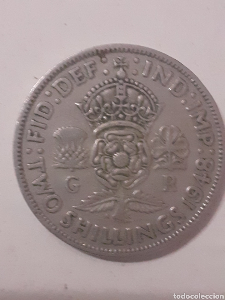 Material numism&aacute;tico: Moneda de 2 shillings. Jorge VI, 1948. - Foto 1