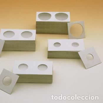 Material numism&aacute;tico: 100 CARTONES PARA MONEDAS DIAMETRO 20 MM PARA GRAPAR