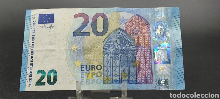 Material numism&aacute;tico: BILLETE DE 20&euro; CON ERROR DE IMPRESION. Mario Draghi. A&ntilde;o 2015 - Foto 2