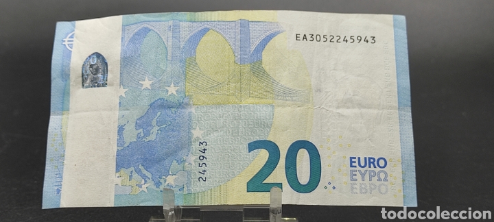 Material numism&aacute;tico: BILLETE DE 20&euro; CON ERROR DE IMPRESION. Mario Draghi. A&ntilde;o 2015 - Foto 1