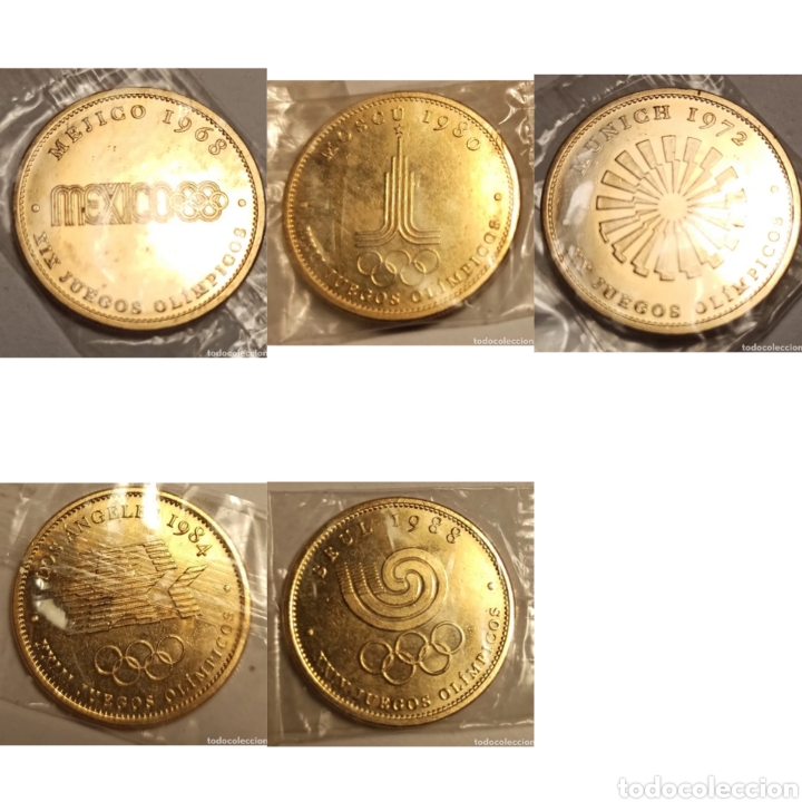Numismatisches Material: lote 5 monedas cobmenorativas juegos olimpicos