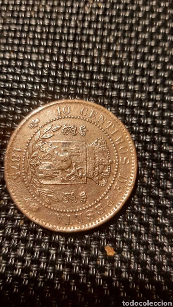 Material numism&aacute;tico: Moneda carlos vll de 1875 - Foto 4