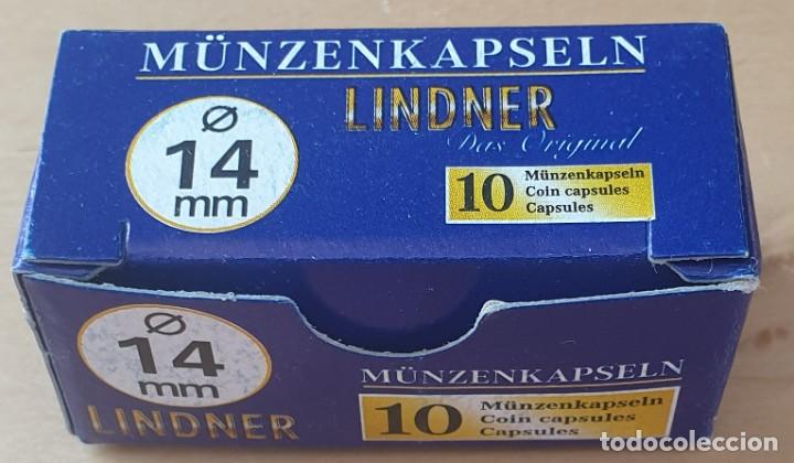 Material numism&aacute;tico: CAJA DE CAPSULAS DE 10 UNIDADES DE 14 mm - Foto 1