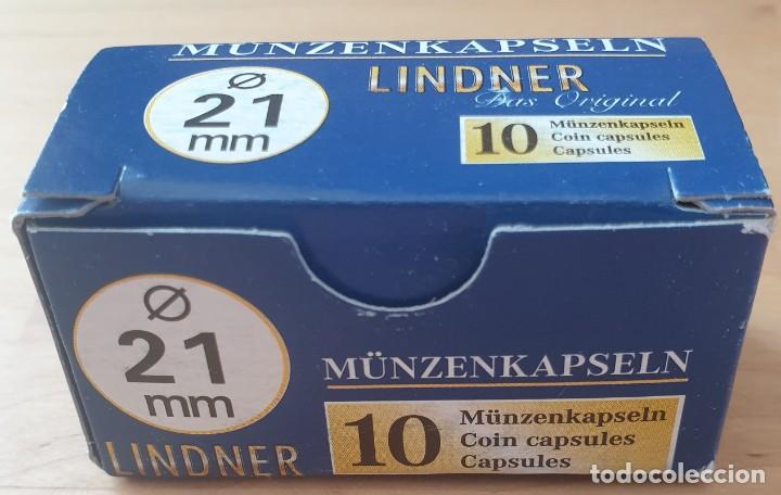 Material numism&aacute;tico: CAJA DE CAPSULAS DE 10 UNIDADES DE 21 mm - Foto 1